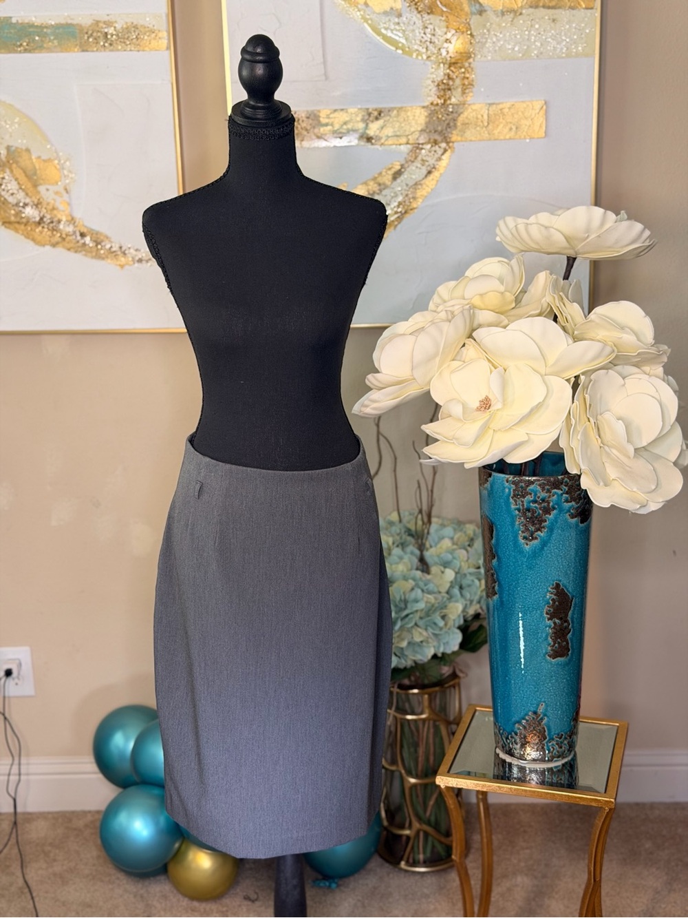 Express Classic Grey Pencil Skirt - Women's Professional Skirt